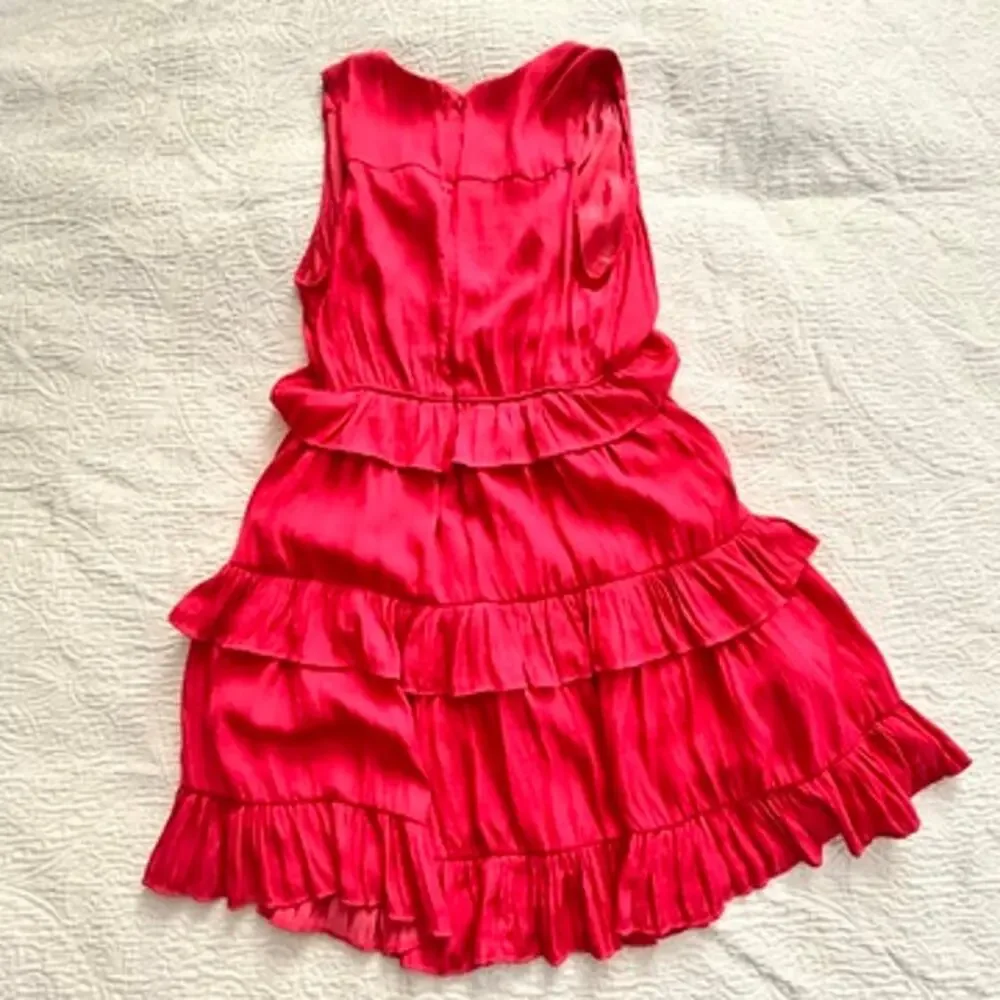 The Impeccable Pig, Hot Pink Deep V Dress, Small - Picture 4 of 4